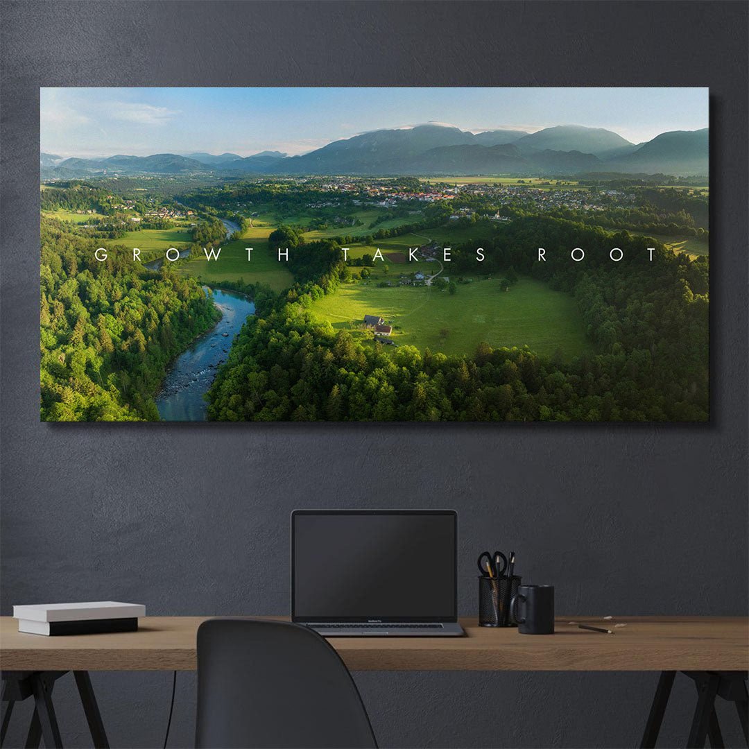 Growth Takes Root motivational canvas wall art