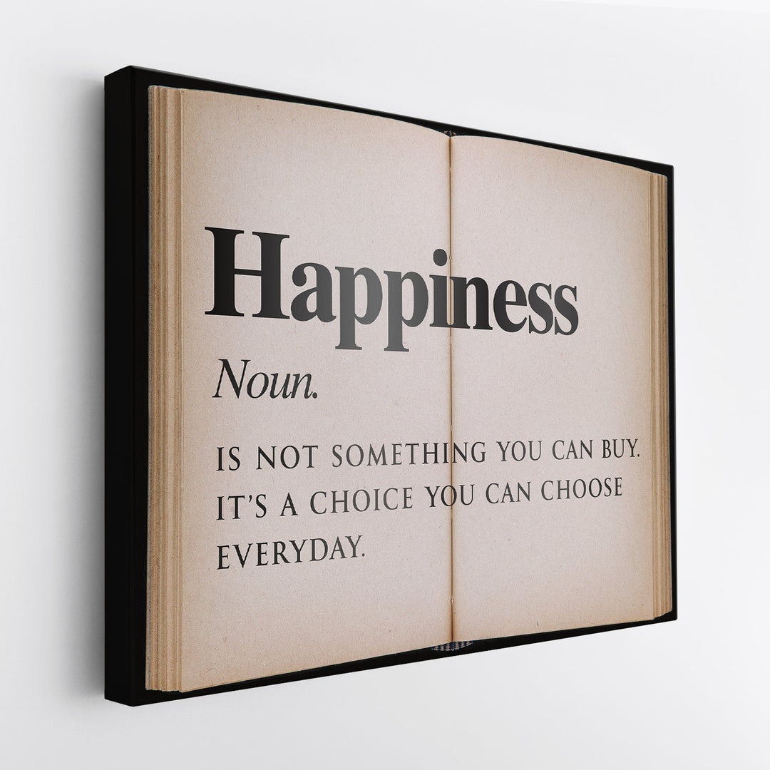 Happiness - Open Book canvas art