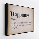 Happiness Open Book canvas wall art