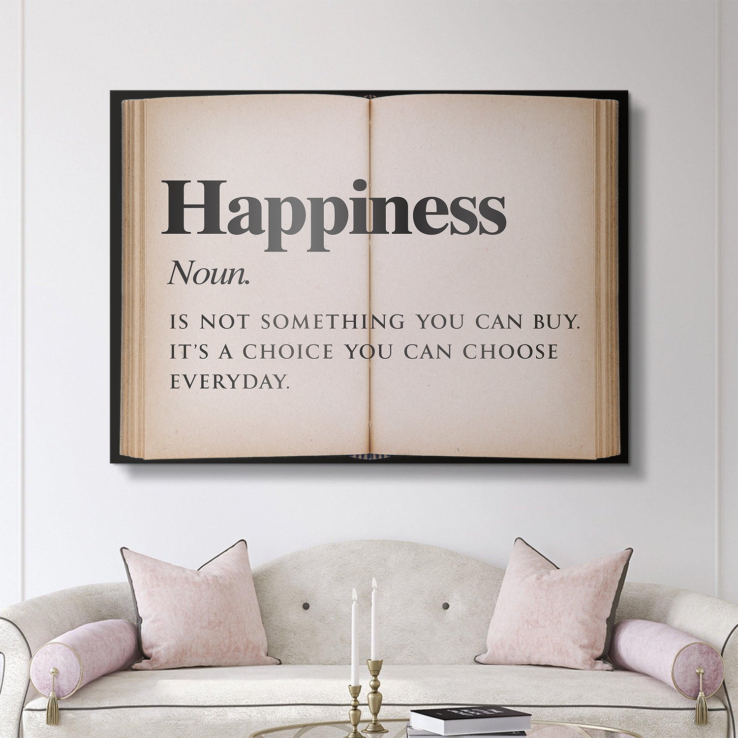 Happiness - Open Book canvas art