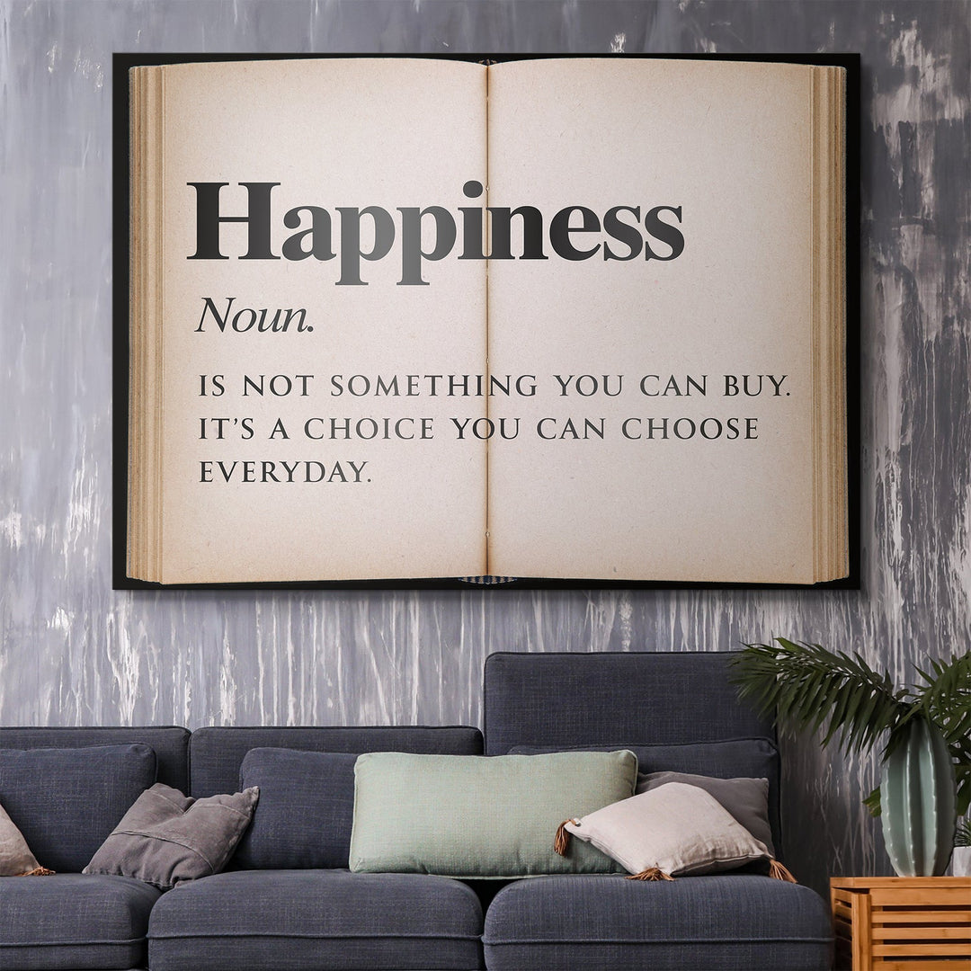 Happiness - Open Book canvas art