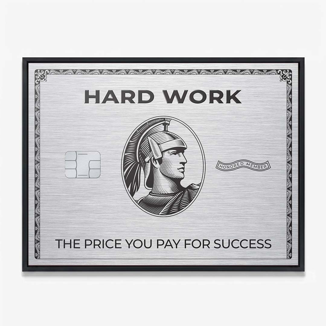 Hard Work Card canvas wall art