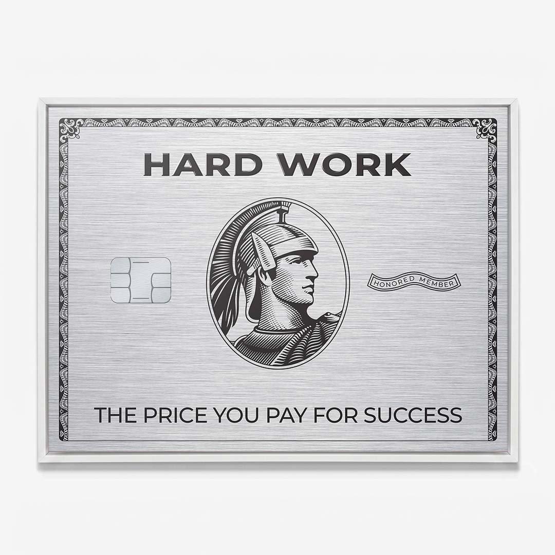 Hard Work Card canvas wall art