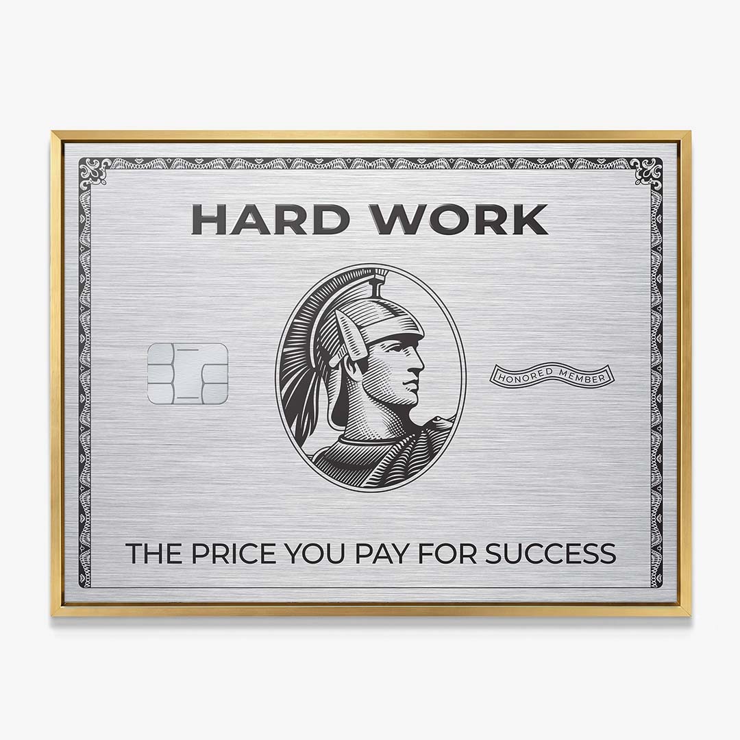 Hard Work Card canvas wall art