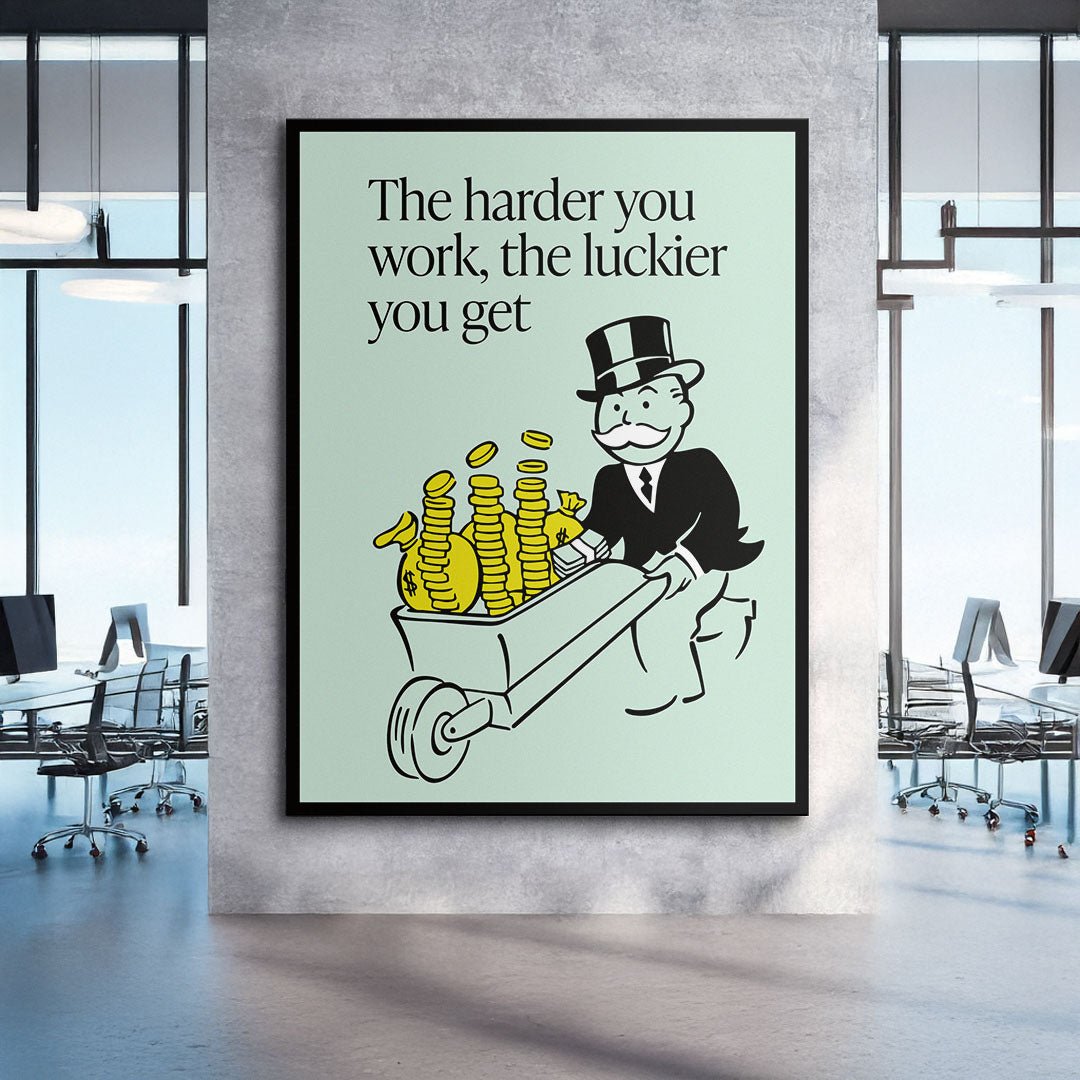 Harder You Work motivational canvas wall art
