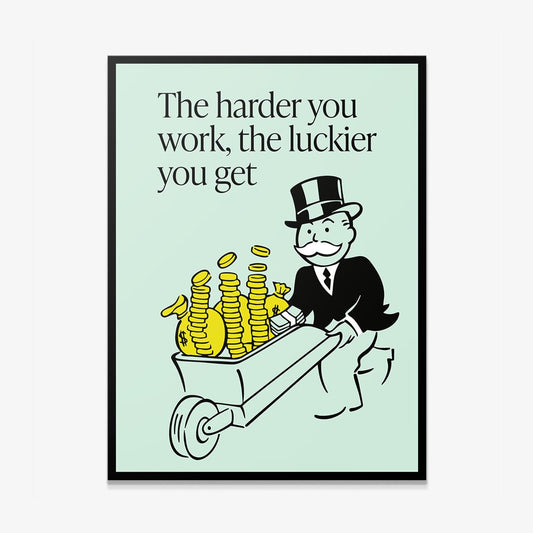 Harder You Work motivational canvas wall art