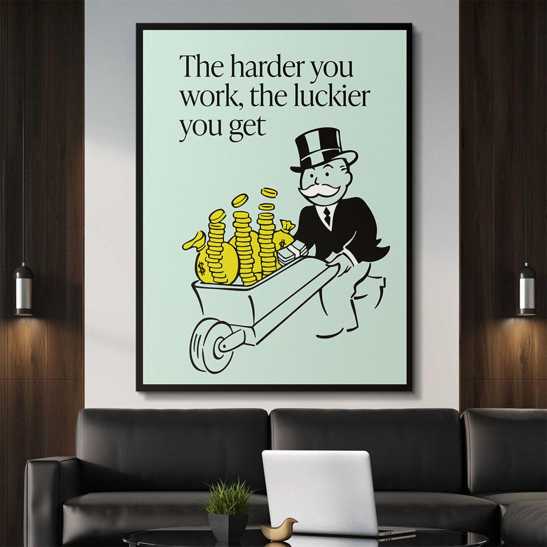 Harder You Work motivational canvas wall art