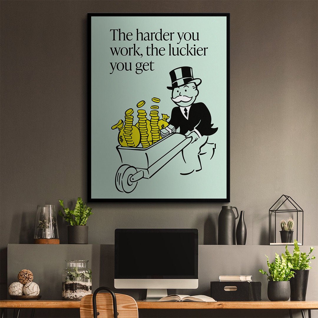 Harder You Work motivational canvas wall art