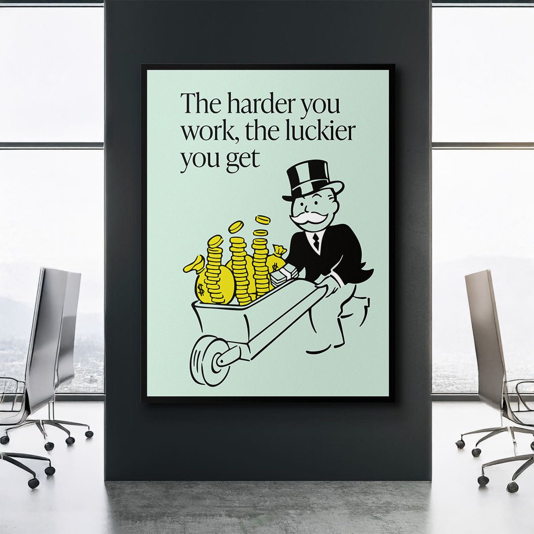 Harder You Work motivational canvas wall art