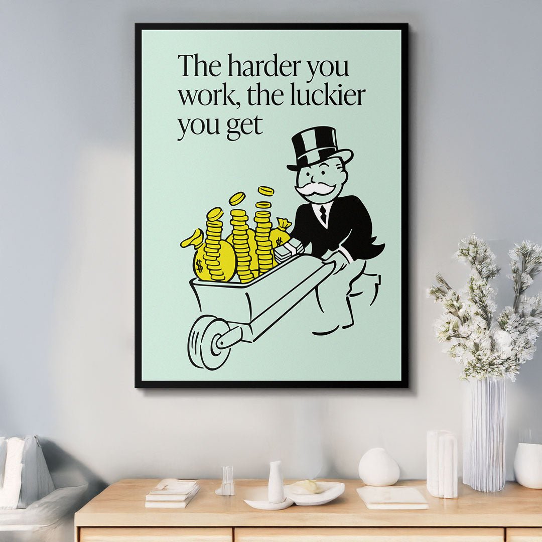 Harder You Work motivational canvas wall art