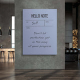 Hello Note (Blue) canvas wall art