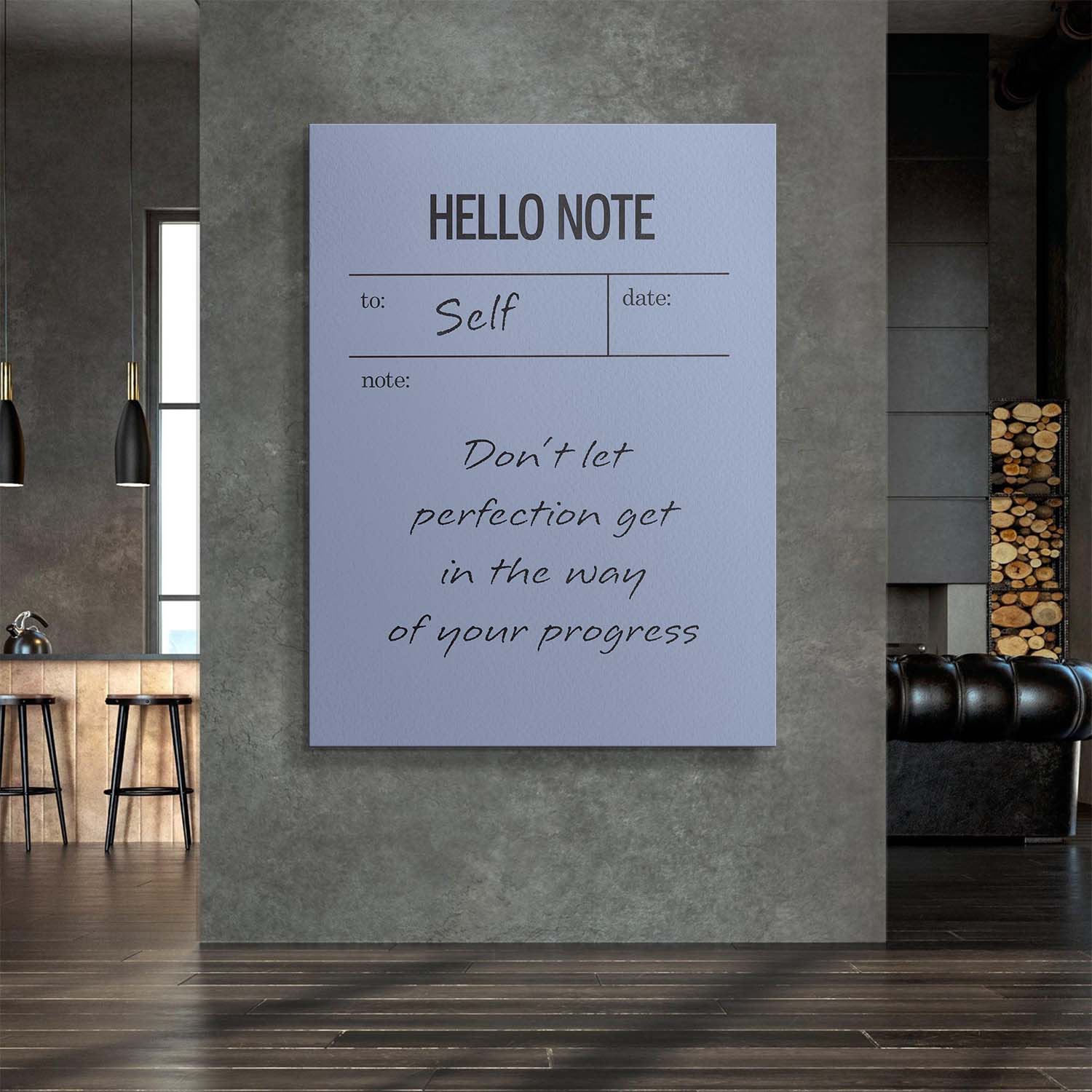 Hello Note (Blue) canvas art