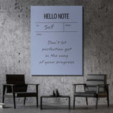 Hello Note (Blue) canvas wall art