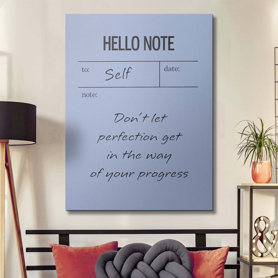 Hello Note (Blue) canvas art