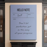 Hello Note (Blue) canvas wall art