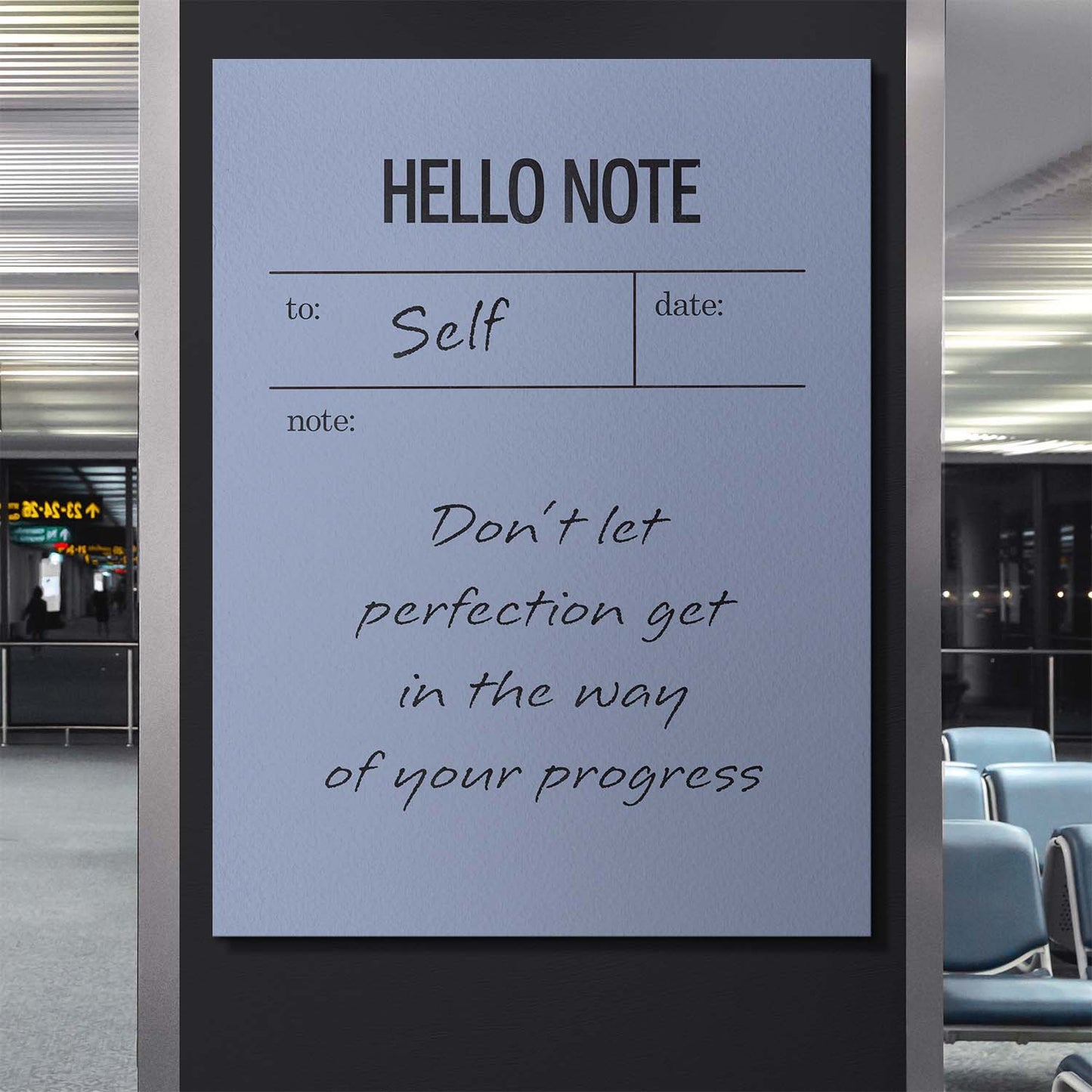 Hello Note (Blue) canvas art