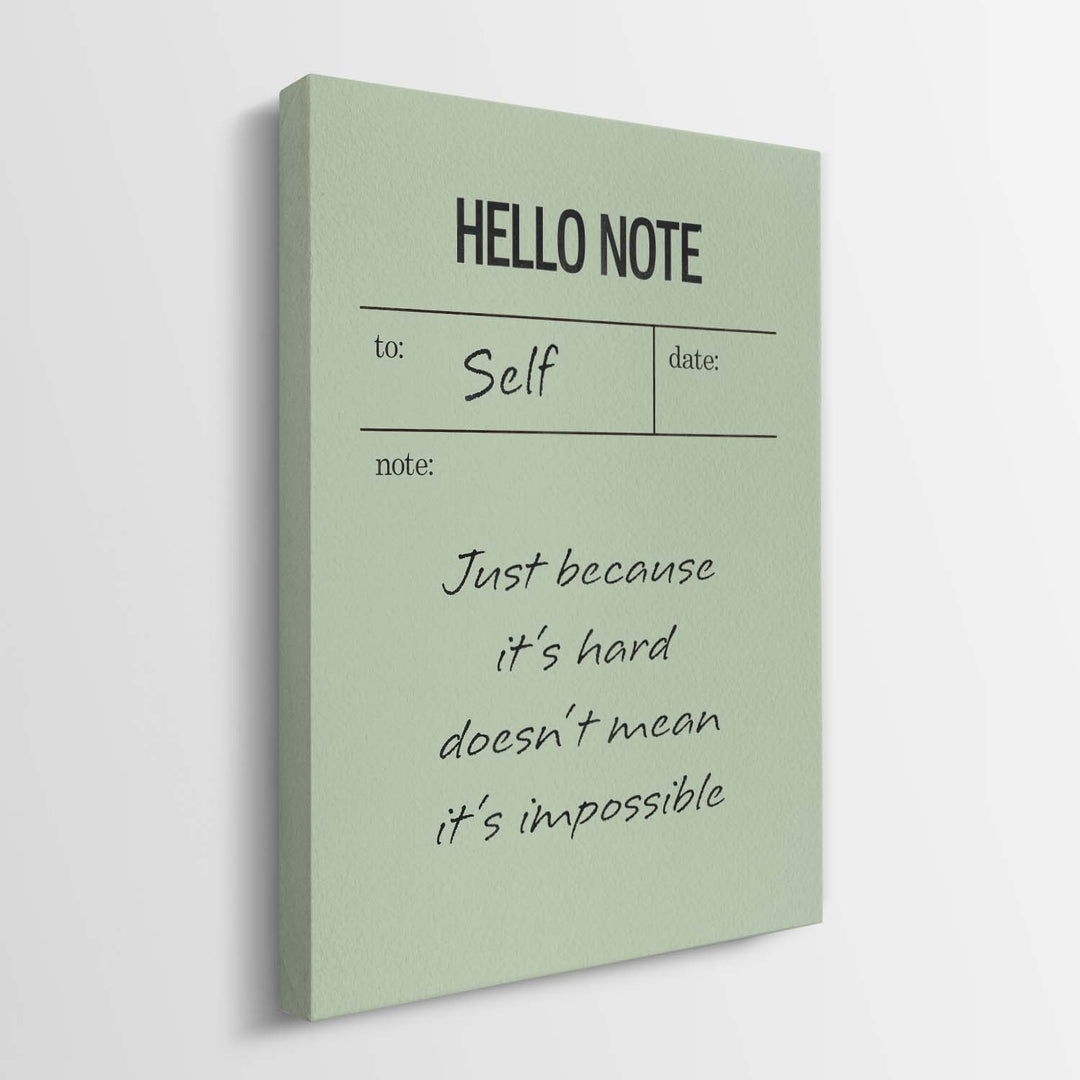 Hello Note (Green) canvas art