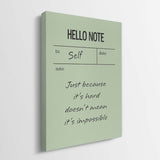 Hello Note (Green) canvas wall art