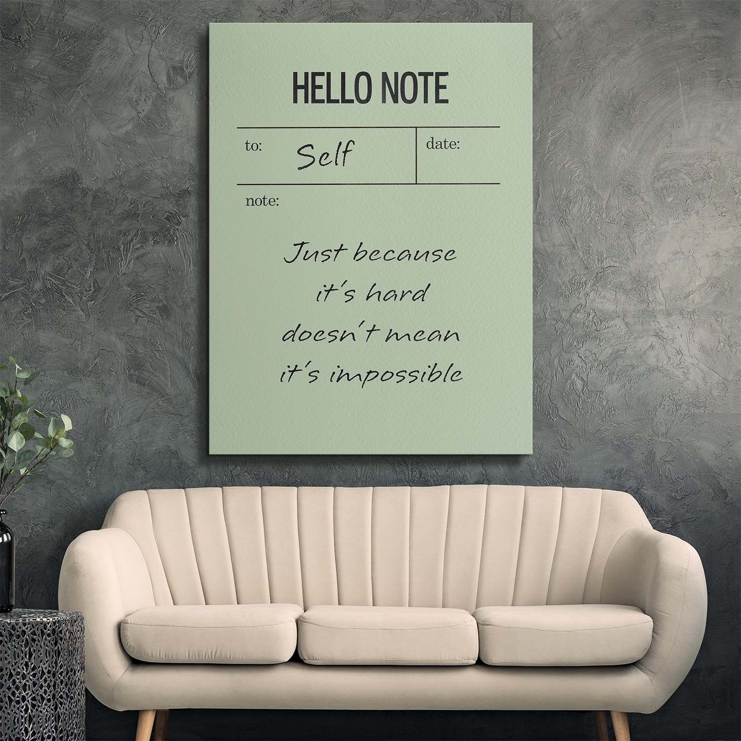 Hello Note (Green) canvas art