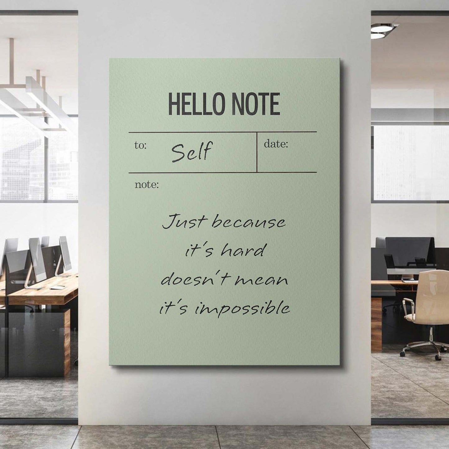 Hello Note (Green) canvas art