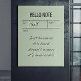 Hello Note (Green) canvas wall art