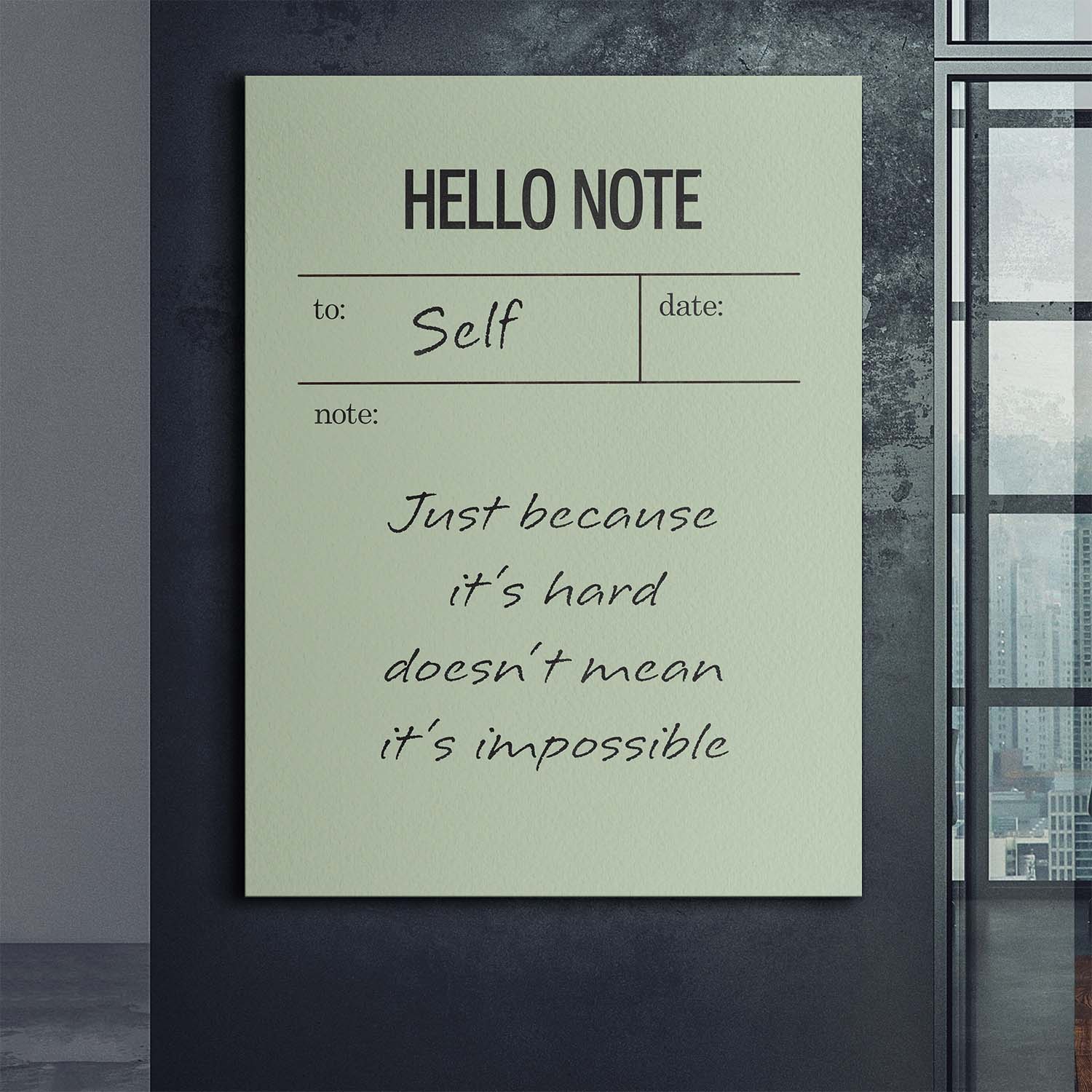 Hello Note (Green) canvas art