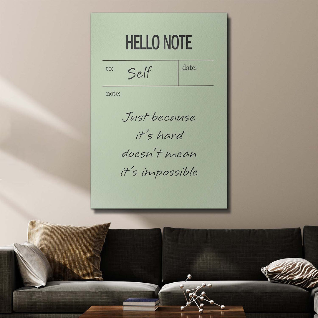 Hello Note (Green) canvas art