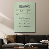 Hello Note (Green) canvas wall art