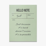 Hello Note (Green) canvas wall art