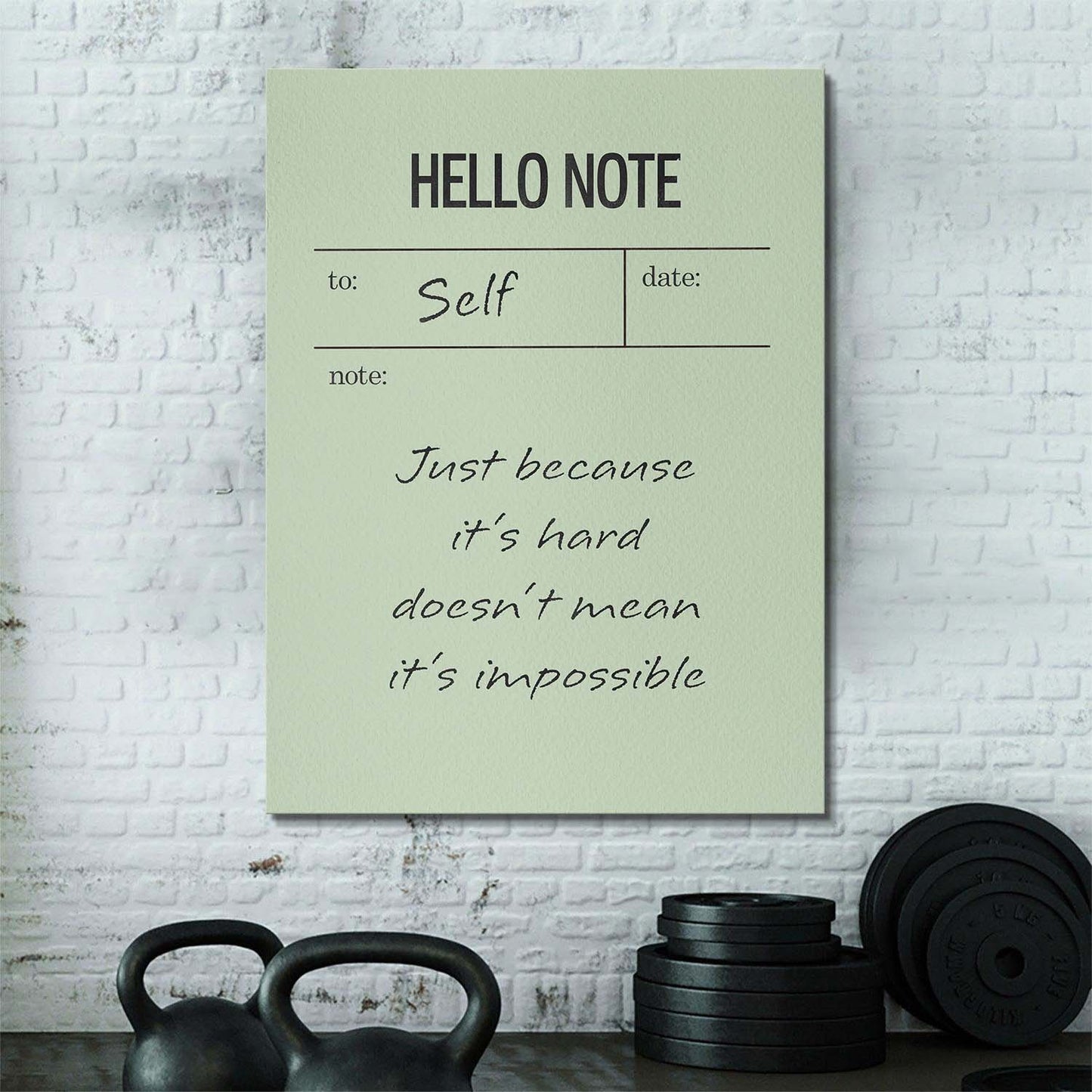 Hello Note (Green) canvas art