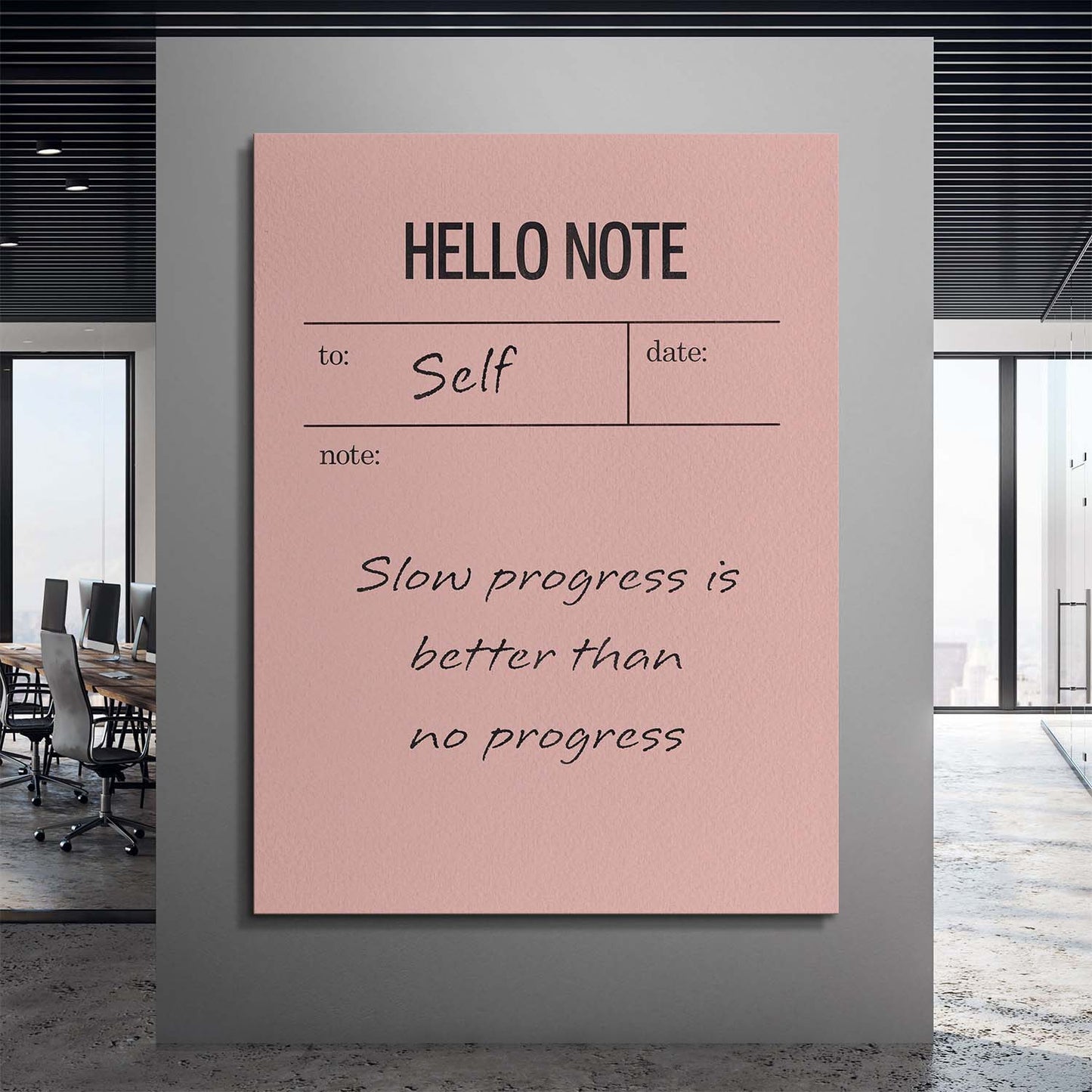 Hello Note (Pink) canvas art