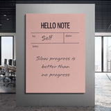 Hello Note (Pink) canvas wall art