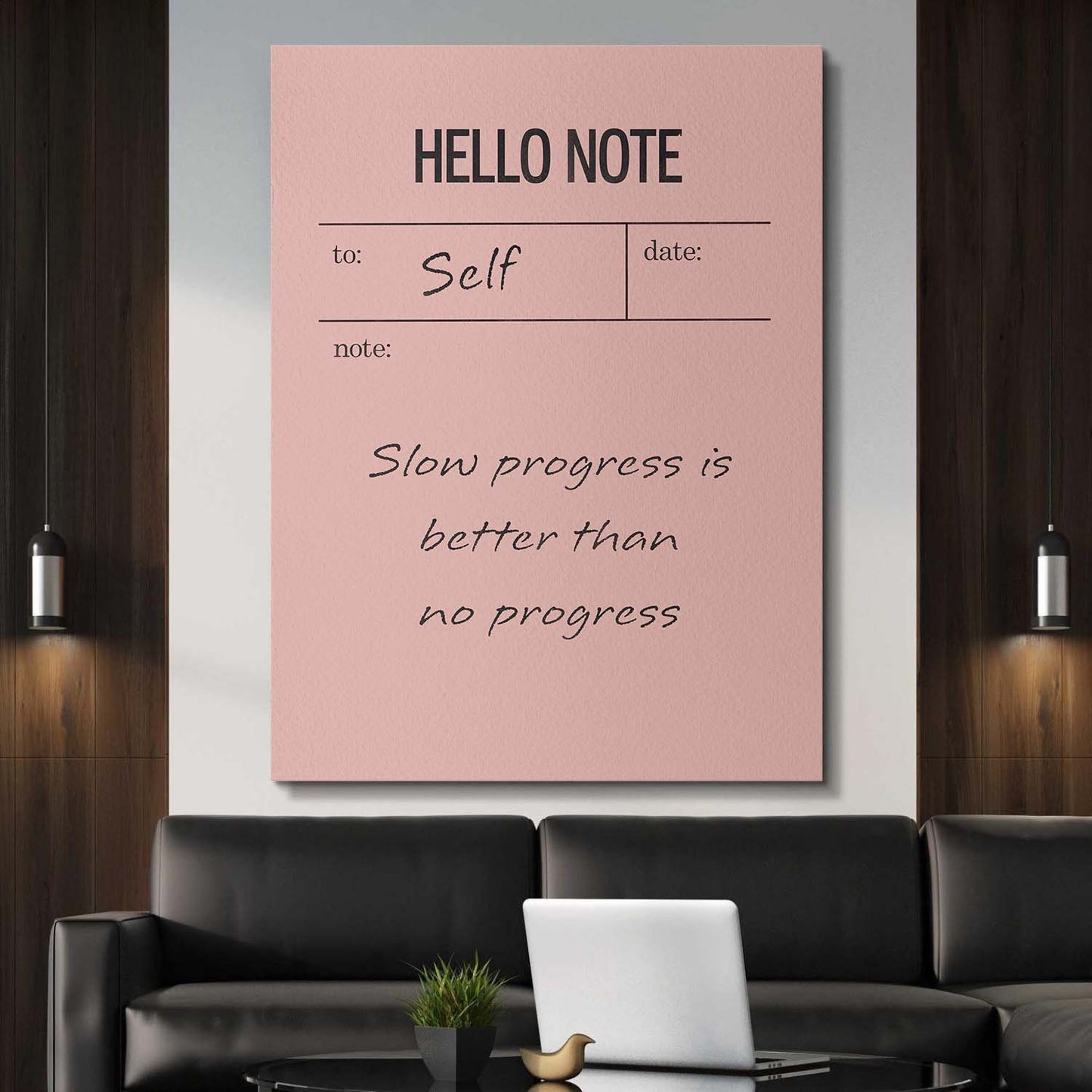 Hello Note (Pink) canvas art