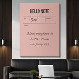Hello Note (Pink) canvas wall art