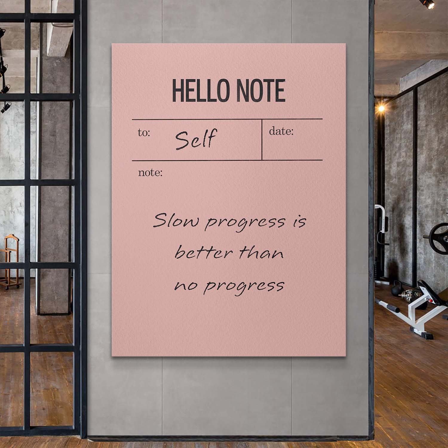 Hello Note (Pink) canvas art