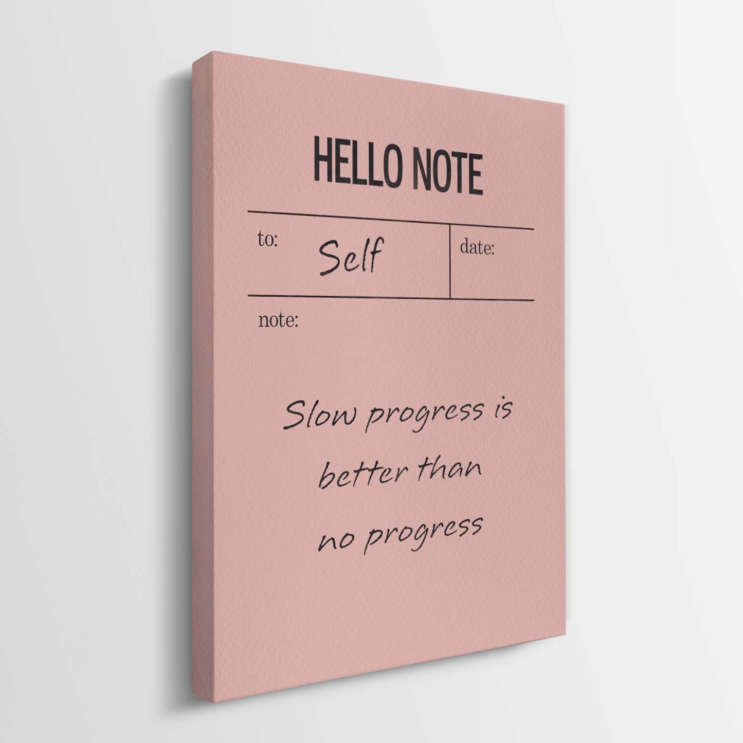 Hello Note (Pink) canvas art