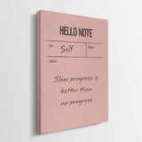 Hello Note (Pink) canvas wall art