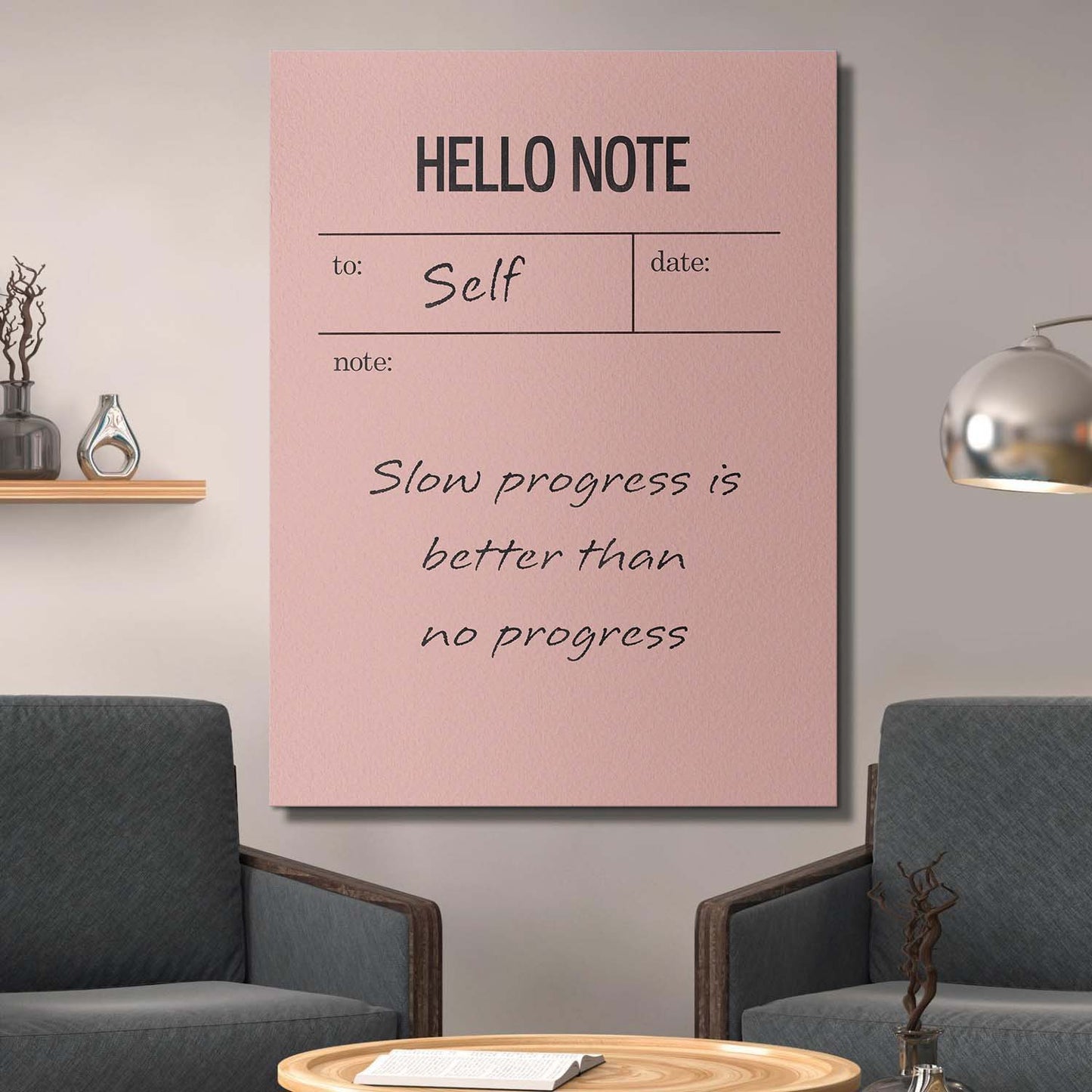 Hello Note (Pink) canvas art