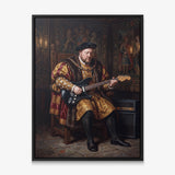 Henry Goes Electric canvas in a black floating frame