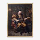 Henry Goes Electric canvas in a gold floating frame