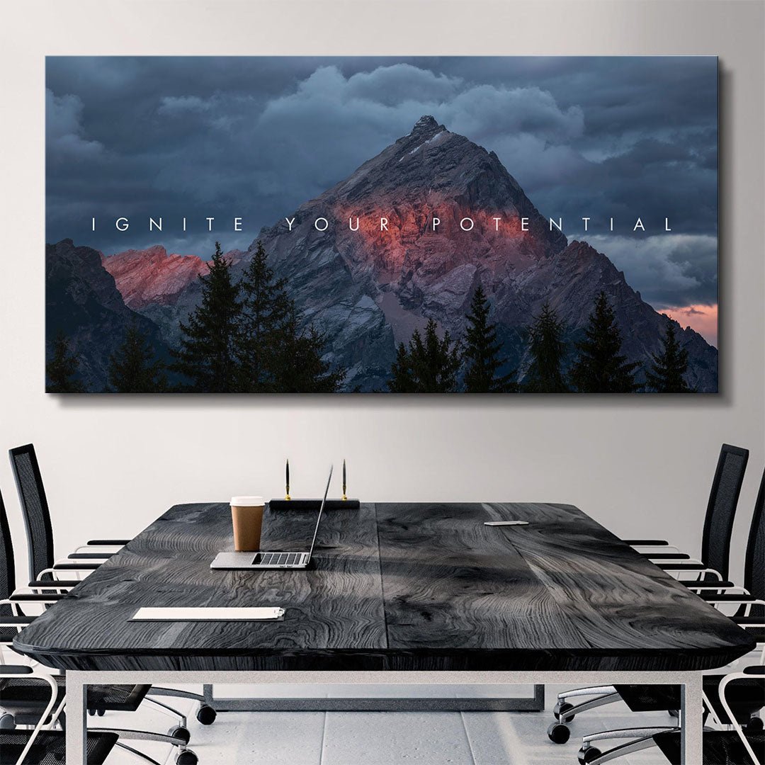 Ignite Your Potential motivational canvas wall art
