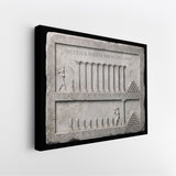 Side view of the Inches Apart marble canvas showing the black gallery-wrapped edge