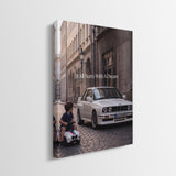 It All Starts With A Dream E30 coupe canvas wall art side profile