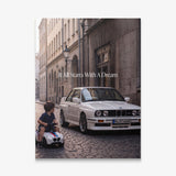 It All Starts With A Dream E30 coupe canvas wall art