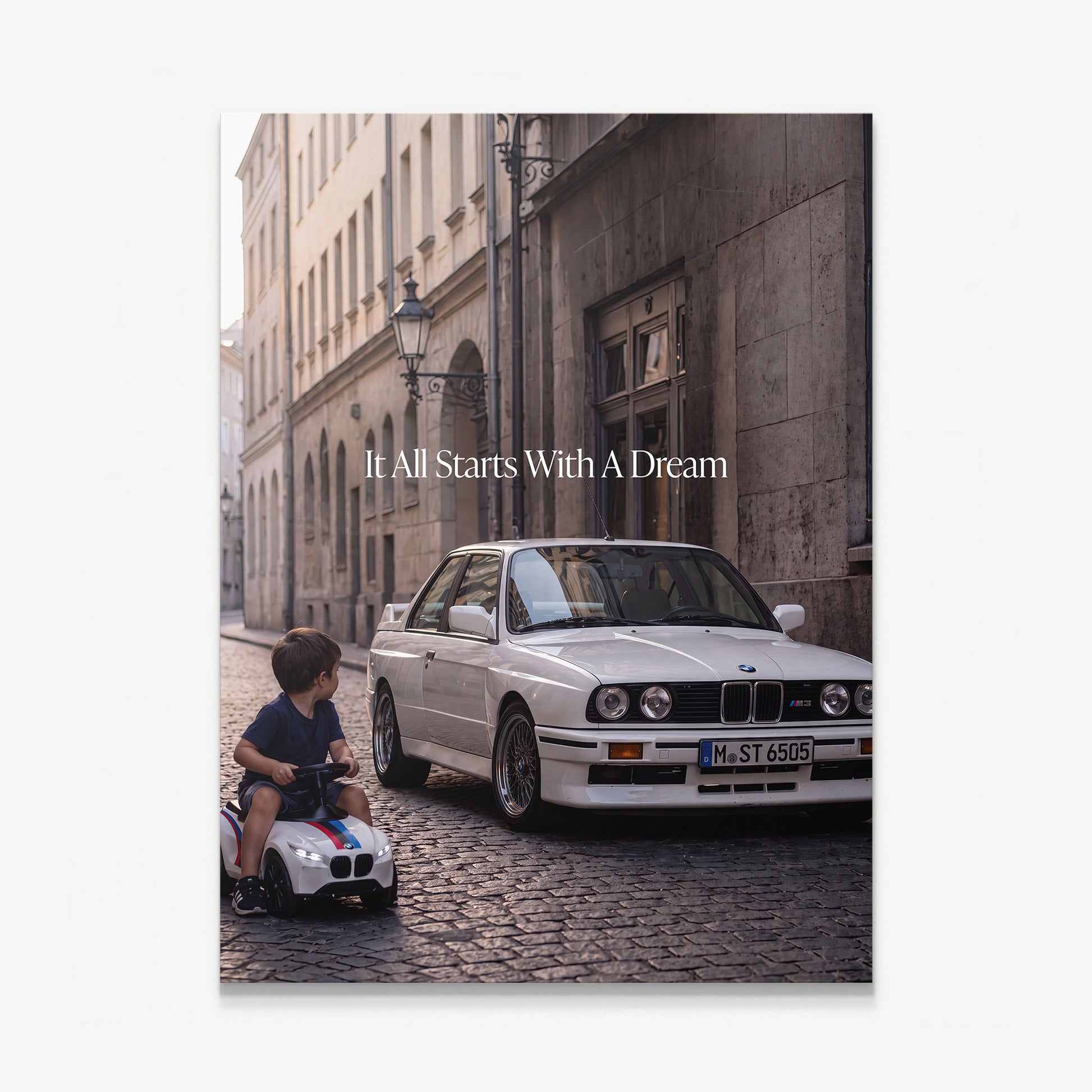 It All Starts With A Dream E30 coupe canvas wall art