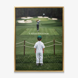 It All Starts With A Dream golf canvas gold frame