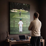It All Starts With A Dream golf canvas held by a person