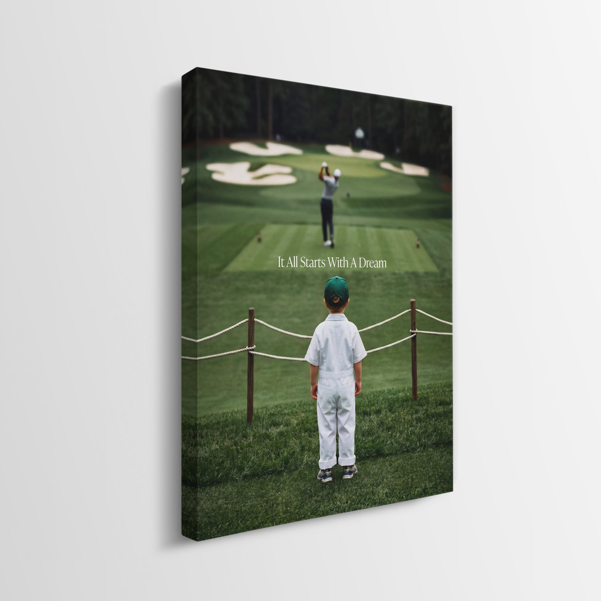 It All Starts With A Dream golf canvas side edge
