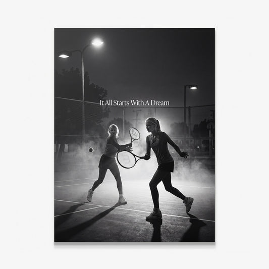 It All Starts With A Dream tennis canvas wall art print