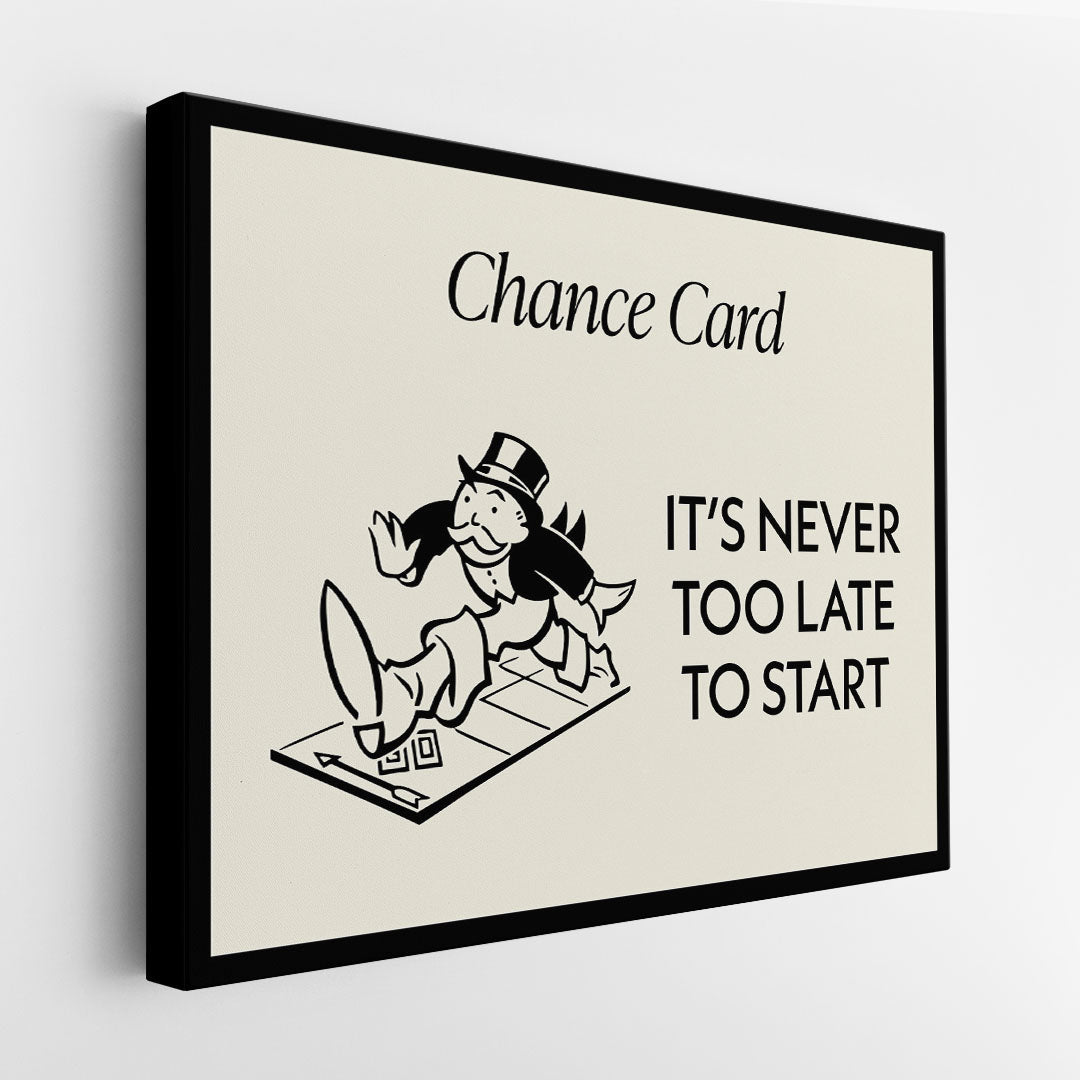 It's Never Too Late canvas wall art